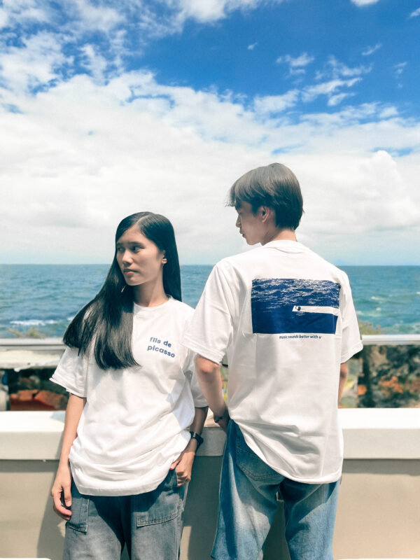 fils de picasso - Oversize Tshirt Music With u White - Gambar 3