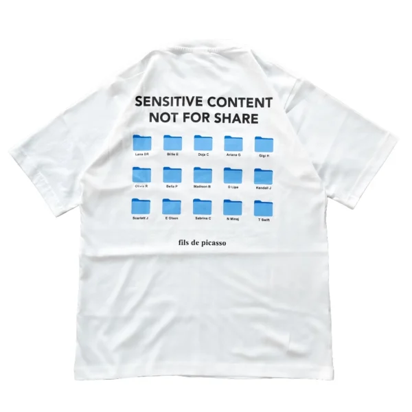 fils de picasso - Oversize Tshirt Sensitive Conten White - Gambar 2