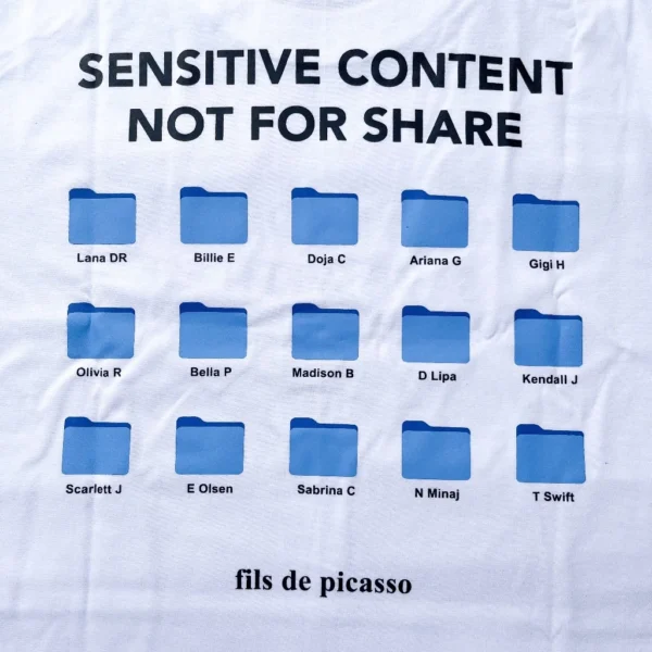 fils de picasso - Oversize Tshirt Sensitive Conten White - Gambar 4